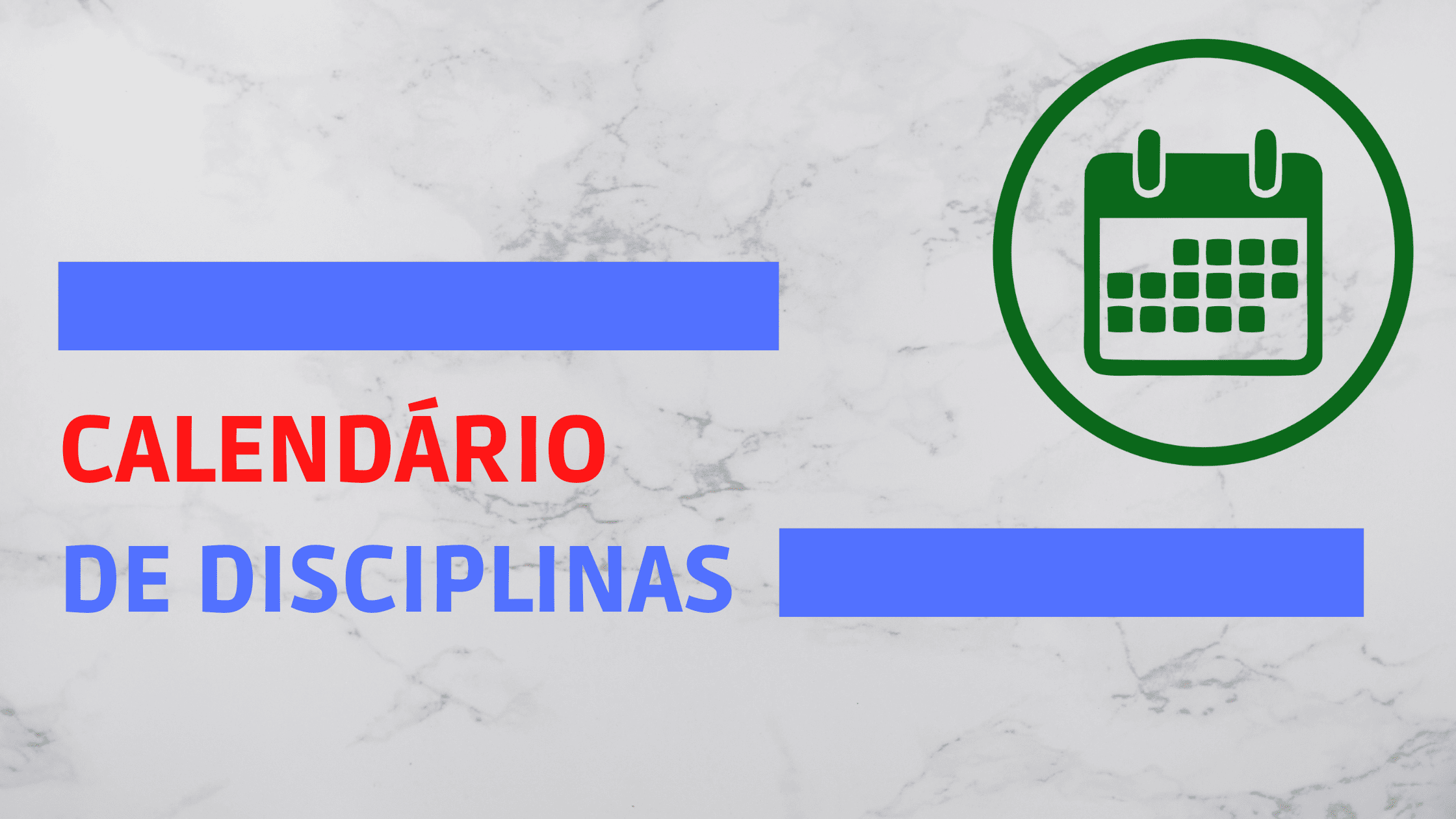 Calendário de disciplinas